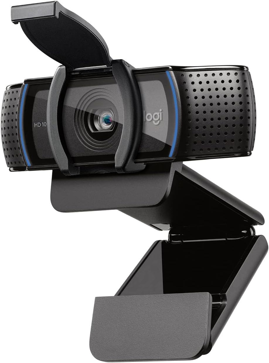 Webcam Full HD Logitech C920s com Microfone Embutido e Proteção de Privacidade para Chamadas e Gravações em Video Widescreen 1080p – Compatível com Logitech Capture