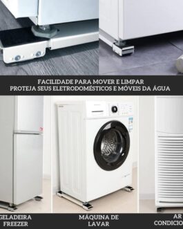 Suporte Móvel Base Móvel com Rodinhas Ajustável Para Geladeira Fogão Máquina de Lavar e Eletrodomésticos Resistente e Reforçado Para Até 200kg Premium