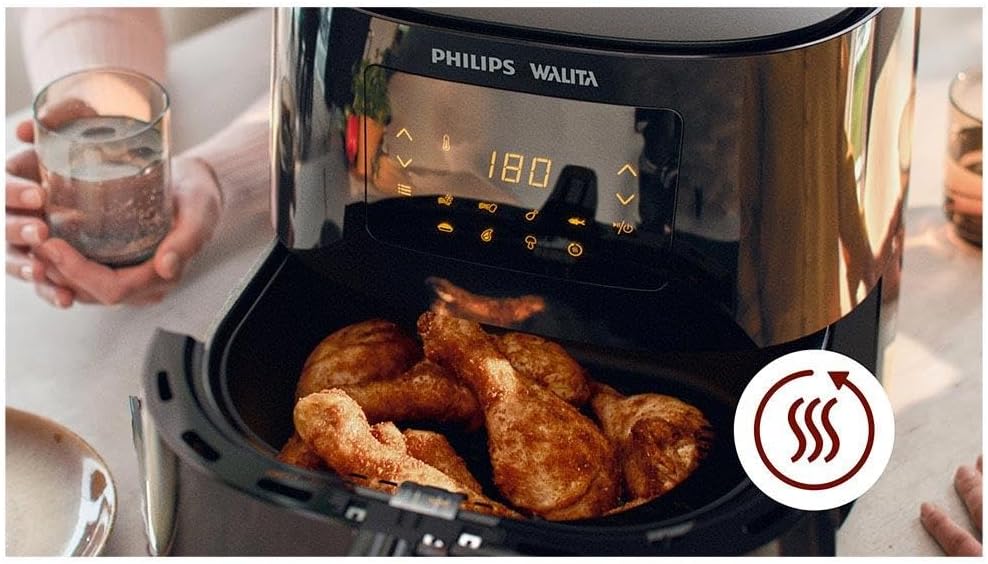Philips Walita Preta Fritadeira Airfryer Essential XL Digital, 6.2L de capacidade, Garantia internacional de dois anos, 110V, 2000W (RI9270/90) - Imagem 4