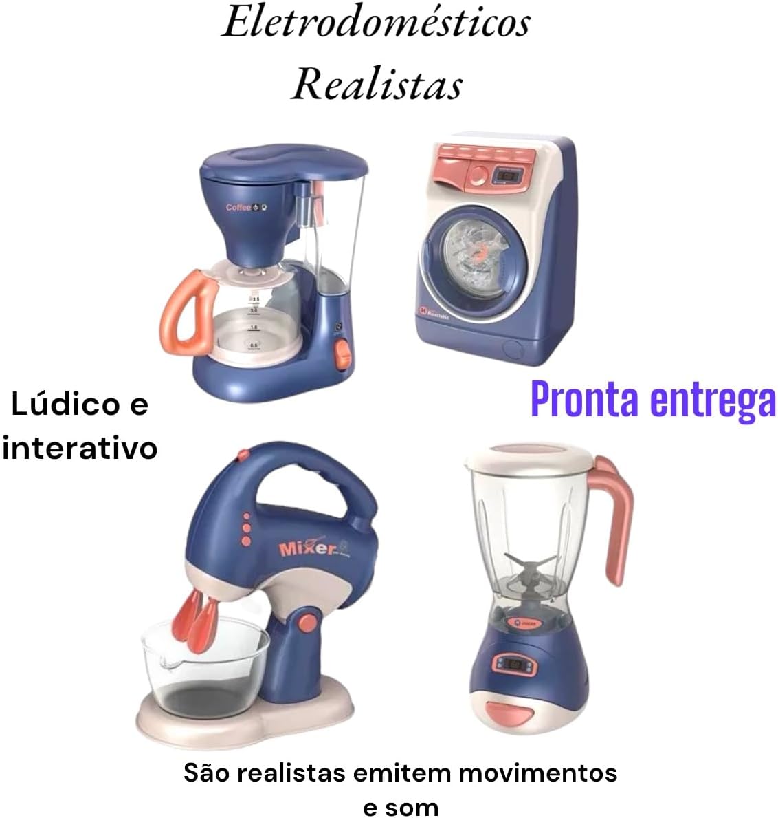 Mini Eletrodomésticos Infantil Cozinha Realista Brinquedos (Maquina de lavar)