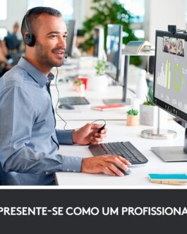 Webcam Full HD Logitech C920s com Microfone Embutido e Proteção de Privacidade para Chamadas e Gravações em Video Widescreen 1080p – Compatível com Logitech Capture