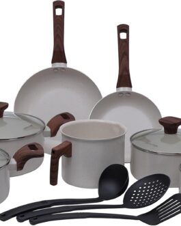 Mimo Style, Jogo de Panelas Cerâmica 10 Peças Indução Pratic Cook Marmol