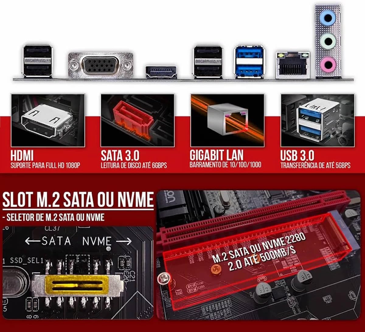 PC INTEL HOME INTEL CORE I7 4790 B85M 16GB SSD 480GB 500W GABINETE RGB - Imagem 4