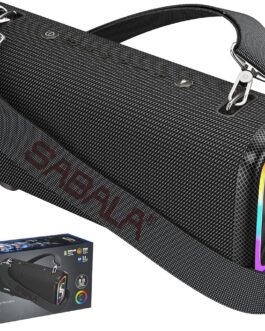 Caixa de Som Bluetooth SABALA DR-908 Potência Alto-falante Bluetooth IPX5,Luz RGB Surroundaté de reprodução e muito mais de Ritmo para Festas Praia (preto)