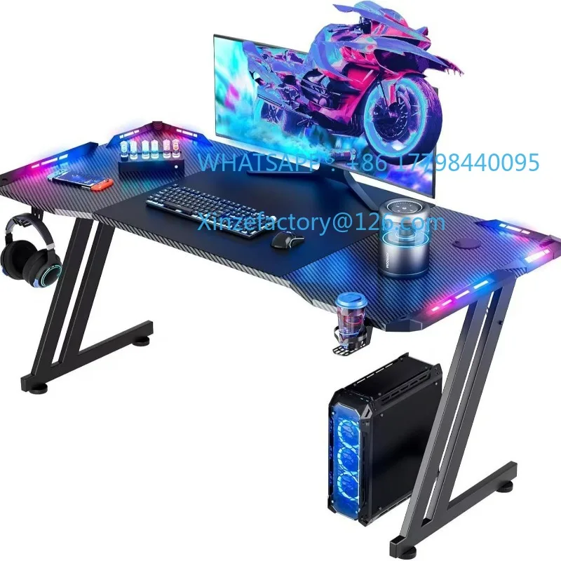 Customizable disassembly e-sports  LED desk Home computer table Student  Game table with light strip Customizable disassembly e-sports  LED desk Home computer table Student  Game table with light strip
