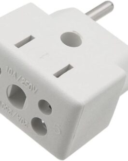 Conjunto 3 Adaptadores De Tomada 10A 20A Bivolt Universal Padrão Novo NBR14136 Para Eletrodomésticos