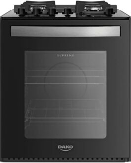 Fogão de Embutir 4 Bocas Preto com Mesa de Vidro Dako Supreme Bivolt