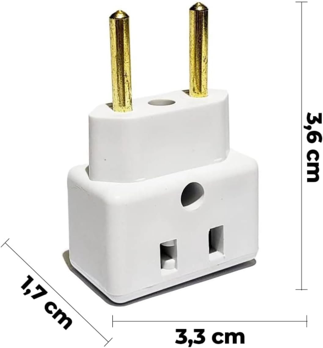 Conjunto 3 Adaptadores De Tomada 10A 20A Bivolt Universal Padrão Novo NBR14136 Para Eletrodomésticos - Imagem 5