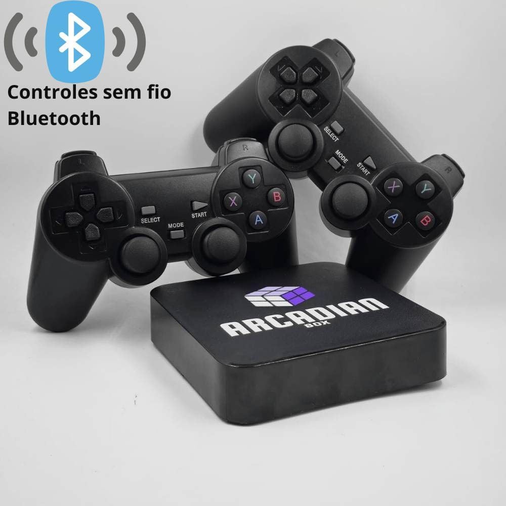 Game Retro Diversos Consoles 2 Controles com Fio Sistema 128GB com Jogos Atualizado Arcadian Box (2 Controles com fio) - Imagem 3