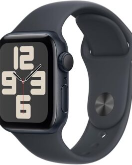 Apple Watch SE GPS • Caixa meia-noite de alumínio – 40 mm • Pulseira esportiva meia-noite – P/M