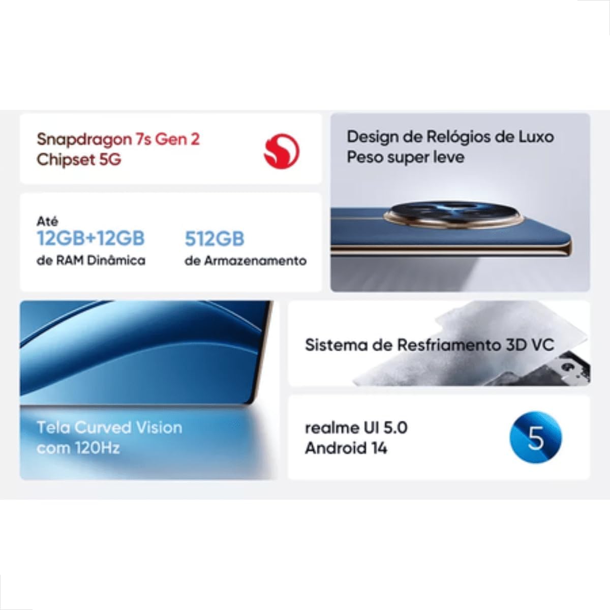 Smartphone Realme 12 Pro Plus 5G 512 GB/12 GB de RAM Cor Bege (Modelo RMX3840) Anatel - Imagem 8