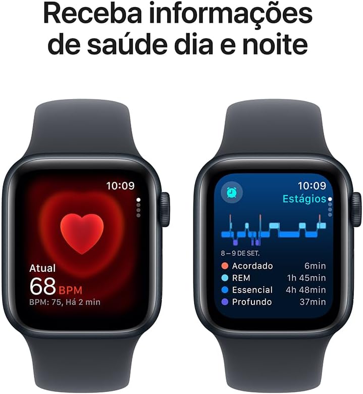 Apple Watch SE GPS • Caixa meia-noite de alumínio – 40 mm • Pulseira esportiva meia-noite – P/M - Imagem 5