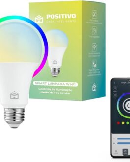 Smart Lâmpada Wi-Fi Positivo Casa Inteligente, Iluminação Branca (Quente e Fria) e RGB (Até 16 Milhões de Cores), 9W, 806 Lúmens, LED, Bivolt, Compatível com Alexa e Google Assistente