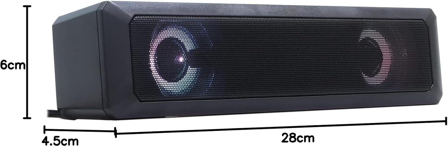 Caixa De Som Pc Computador Notebook Gamer Soundbar Gamer Caixinha de Som Subwoofer Para Tv Pc Usb Led - Imagem 9