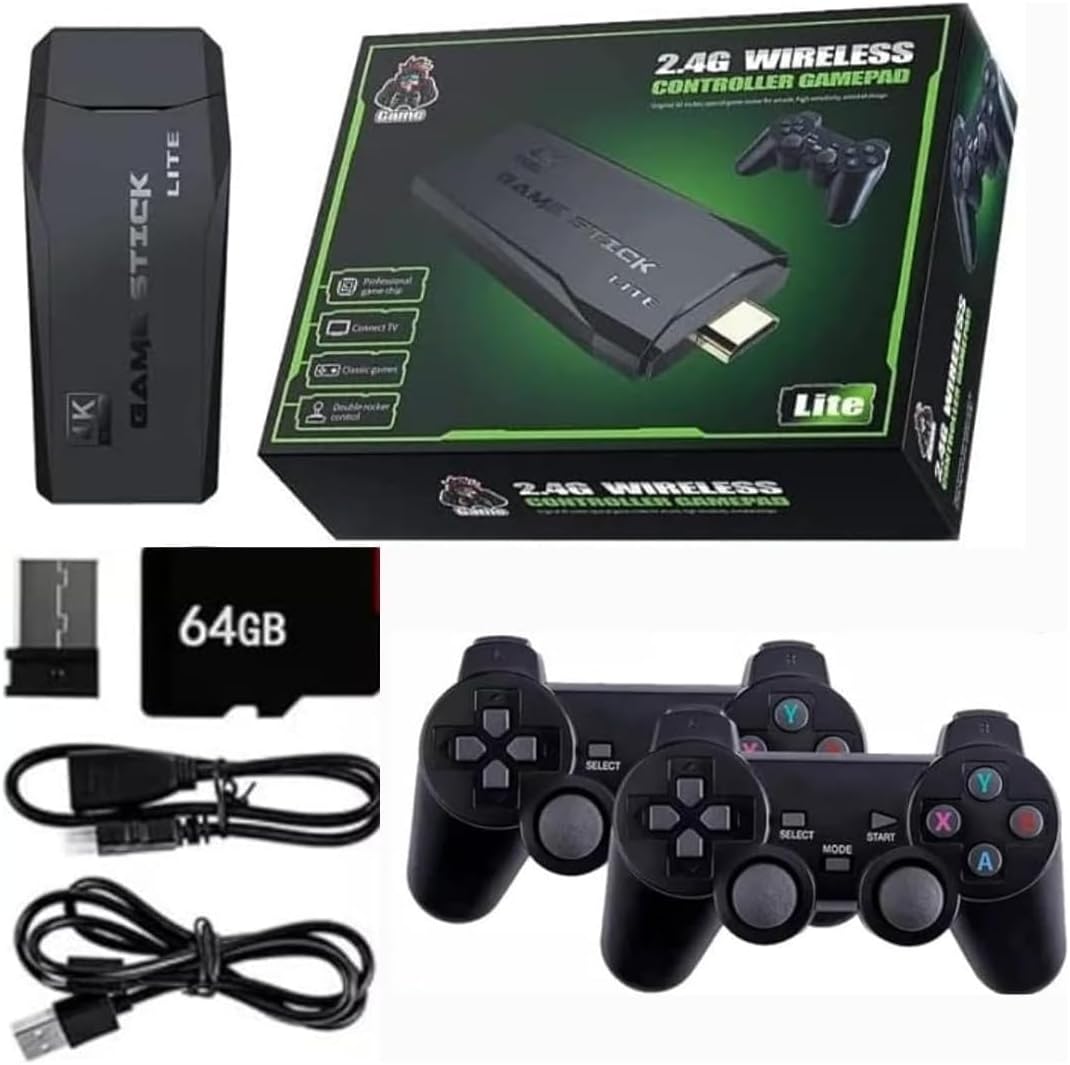 Vídeo Game Retrô Game Stick Lite 4k Hdmi 64gb 20.000 Mil Jogos Com 2 Controles Sem Fio Vídeo Game Retrô Game Stick Lite 4k Hdmi 64gb 20.000 Mil Jogos Com 2 Controles Sem Fio