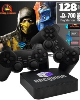 Game Retro Diversos Consoles 2 Controles com Fio Sistema 128GB com Jogos Atualizado Arcadian Box (2 Controles com fio)