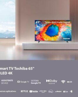 Smart TV QLED 65″ 4K Toshiba 65C450NS Google TV 4 HDMI 2 USB Wi-Fi – TB036M