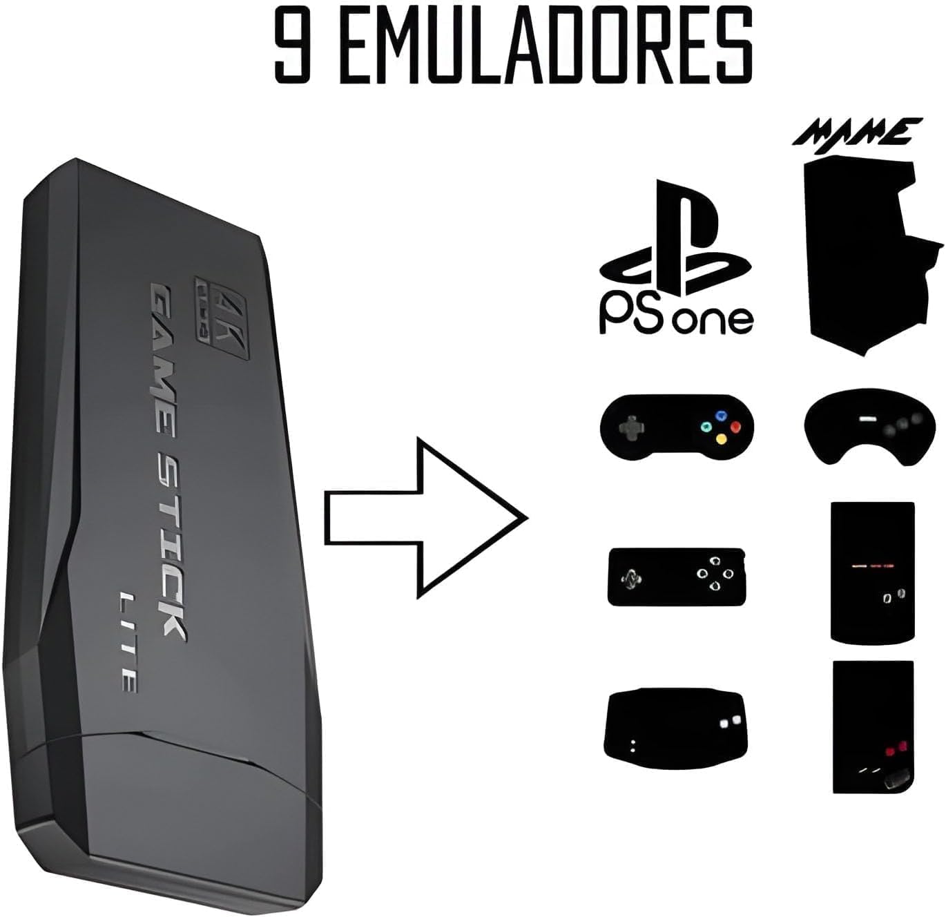 Vídeo Game Retrô Game Stick Lite 4k Hdmi 64gb 20.000 Mil Jogos Com 2 Controles Sem Fio - Imagem 4