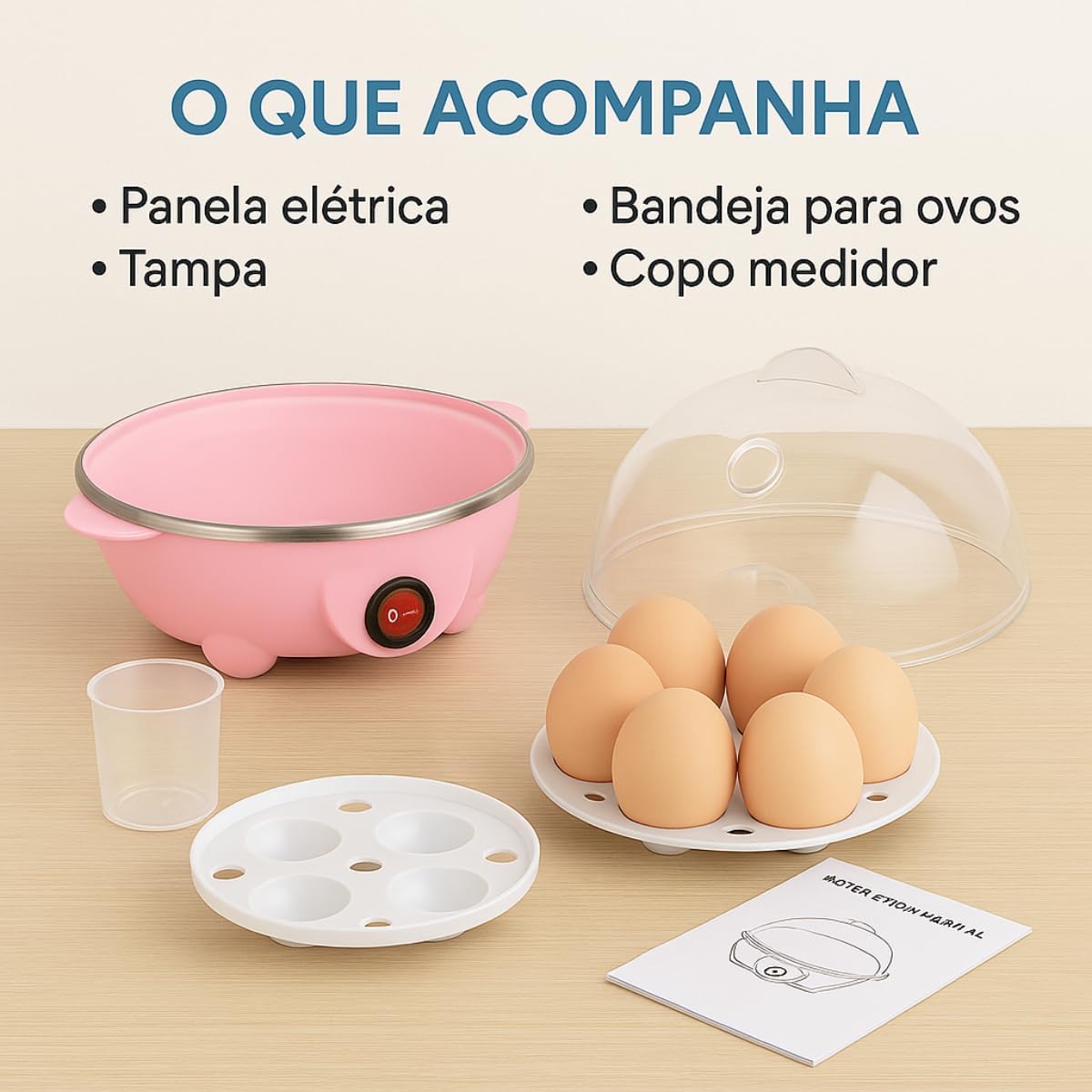 Panela Eletrica Para Cozinhar Ovos 110 Volts Cozedor Eletrico Egg Cooker Cores Sortidas - Imagem 5