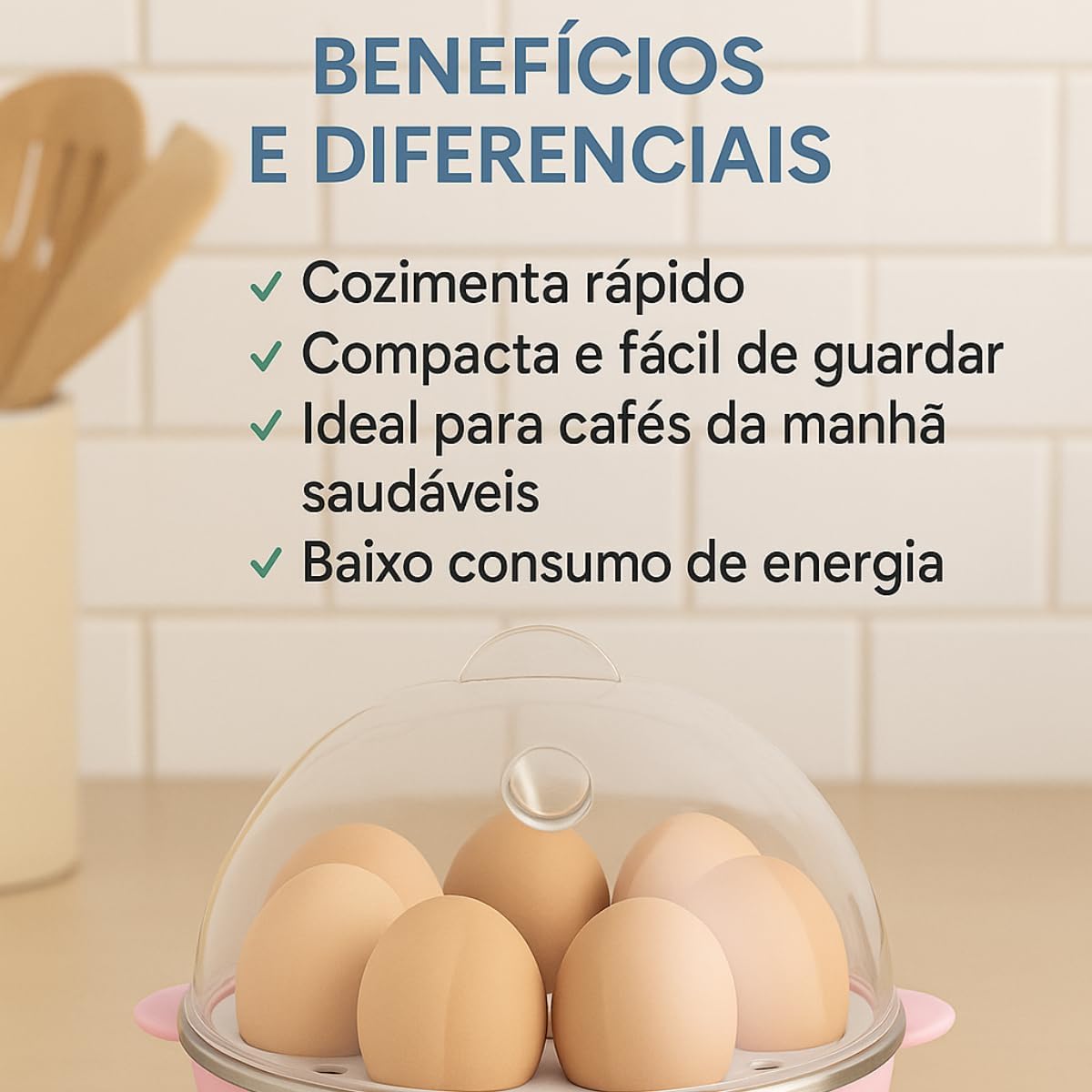 Panela Eletrica Para Cozinhar Ovos 110 Volts Cozedor Eletrico Egg Cooker Cores Sortidas - Imagem 6