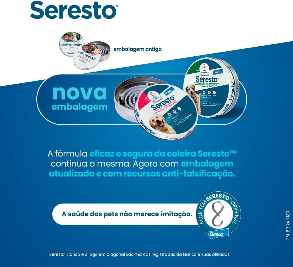 Coleira Seresto® anti-carrapatos e pulgas para cães e gatos de até 8kg - Imagem 2