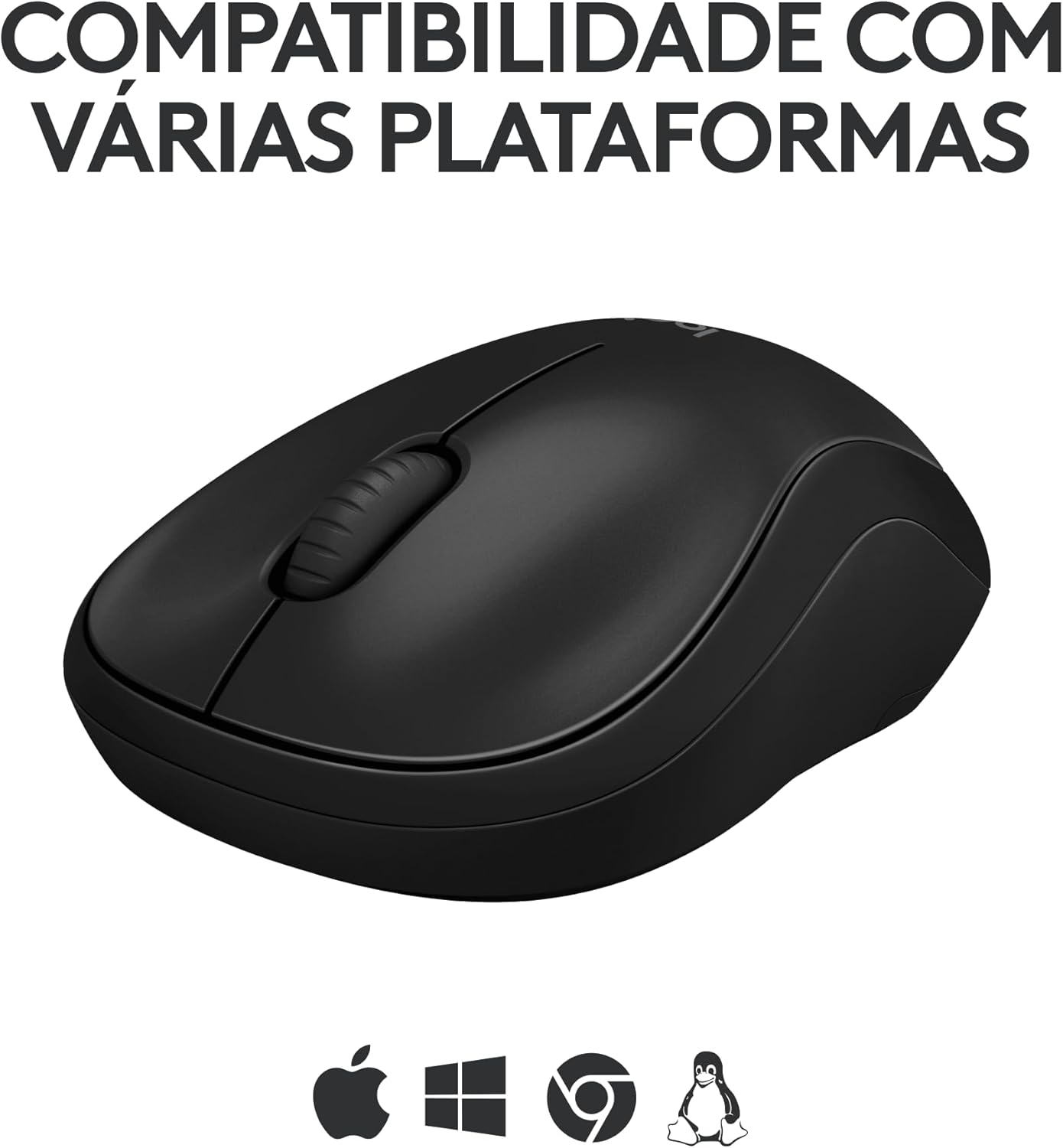 Mouse Sem Fio Logitech M240 com Conexão Bluetooth, Clique Silencioso, Design Ambidestro Compacto, Bateria de 18 Meses, Compatível com Windows, macOS, ChromeOS - Preto - Imagem 6