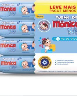 Kit Toalha Umedecida Hora Da Troca Turma Da Mônica 176 unidades