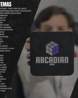 Game Retro Diversos Consoles 2 Controles com Fio Sistema 128GB com Jogos Atualizado Arcadian Box (2 Controles com fio)
