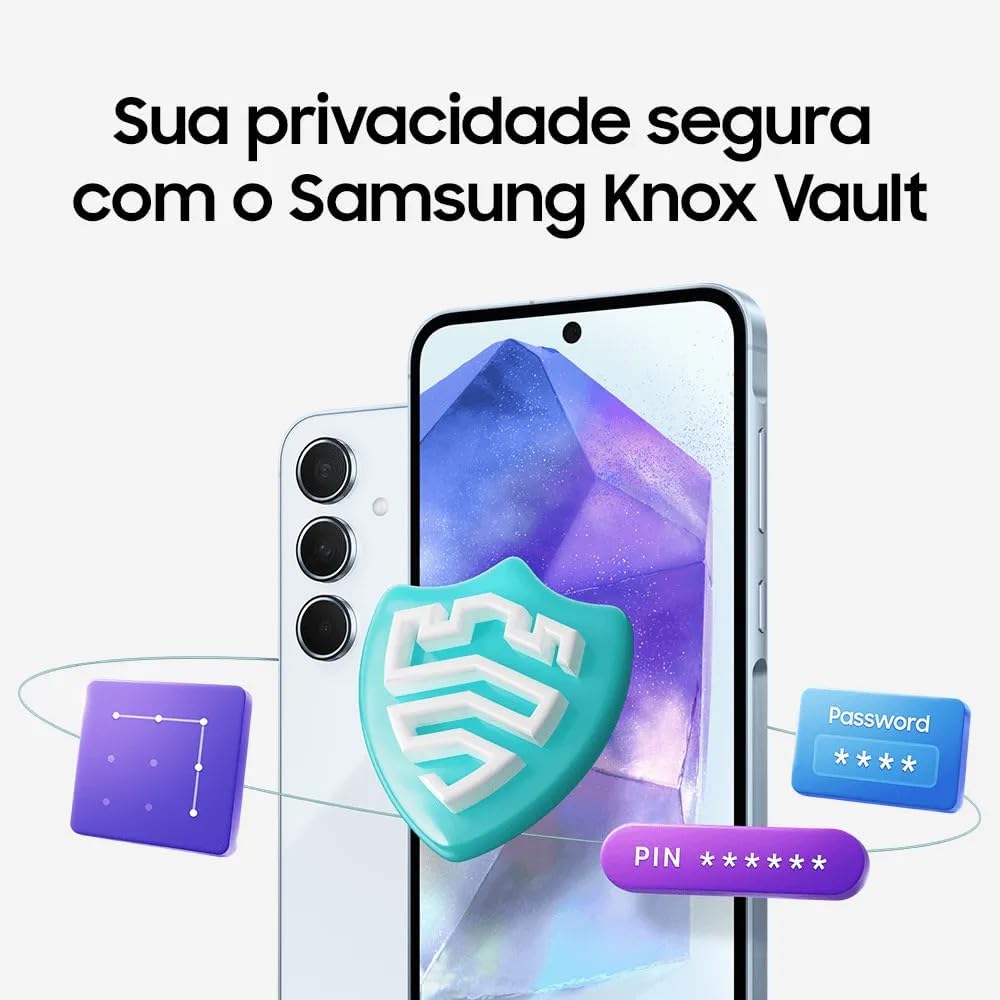 Samsung Galaxy A55 5G, Câmera Tripla Traseira de até 50MP, Selfie de 32MP, Nightography, Apagador de objetos, Design em metal e vidro, IP67, Super AMOLED 6.6" 120Hz Vision Booster, 256GB - Azul Escuro - Imagem 7