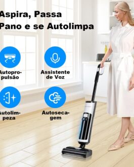 Aspirador Vertical de Pó Liectroux i7 Pro Sem Fio 3 em 1 Aspira Passa Pano Autolimpante Para Sólidos e Líquidos Pelos de Pet Cachorro Gato Potente Com Filtro HEPA Bivolt