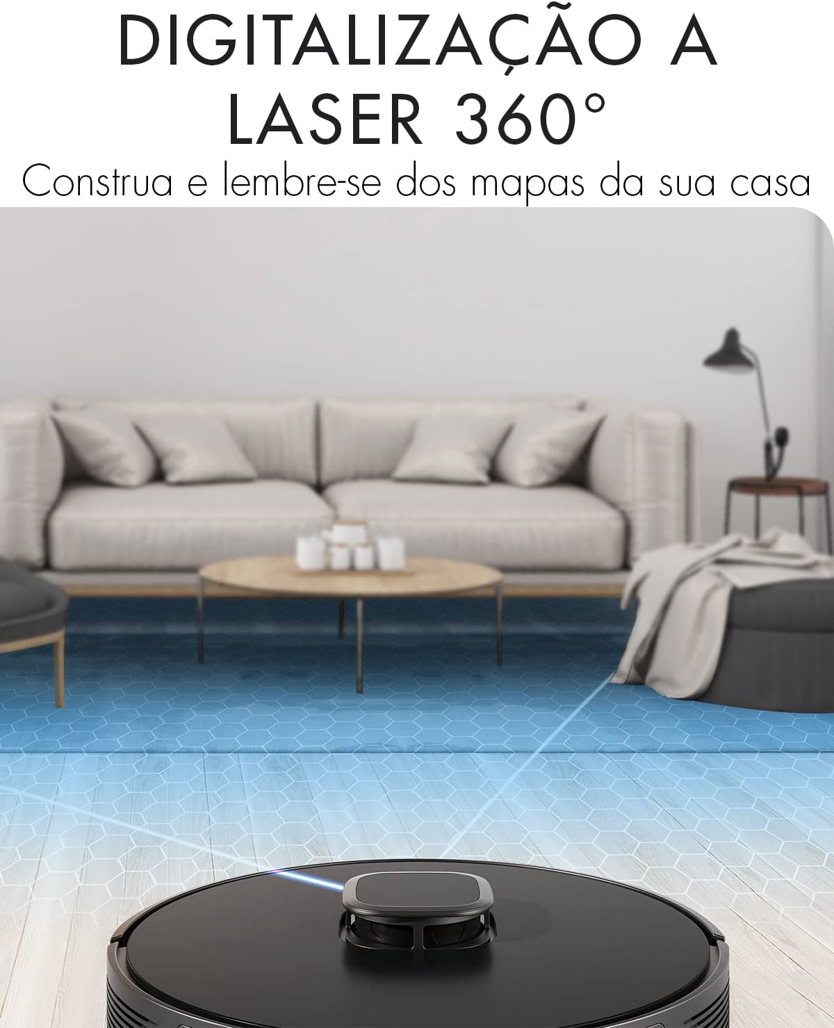 LILIN Robô aspirador de pó X6, Navegação e mapeamento LIDAR, 110/220V Bivolt, Aspirador e esfregão 3 em 1, Mapeamento de vários pisos, Autocarregamento, Conexão WiFi, Funciona com Alexa - Imagem 3