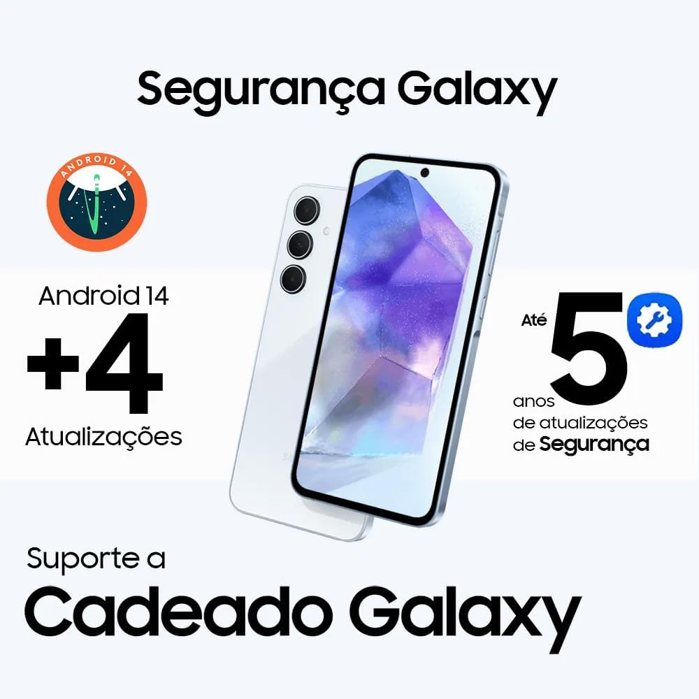 Samsung Galaxy A55 5G, Câmera Tripla Traseira de até 50MP, Selfie de 32MP, Nightography, Apagador de objetos, Design em metal e vidro, IP67, Super AMOLED 6.6" 120Hz Vision Booster, 256GB - Azul Escuro - Imagem 6
