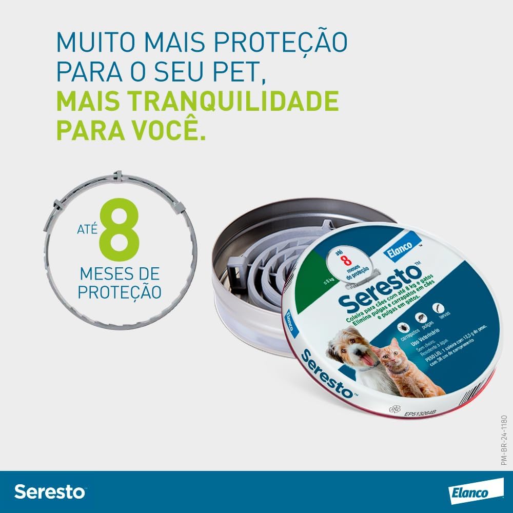 Coleira Seresto® anti-carrapatos e pulgas para cães e gatos de até 8kg - Imagem 9