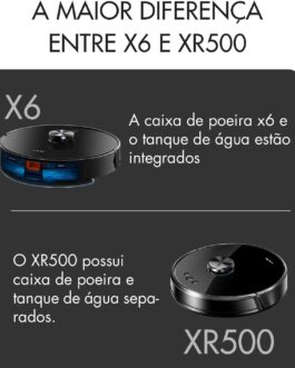 LILIN Robô aspirador de pó X6, Navegação e mapeamento LIDAR, 110/220V Bivolt, Aspirador e esfregão 3 em 1, Mapeamento de vários pisos, Autocarregamento, Conexão WiFi, Funciona com Alexa