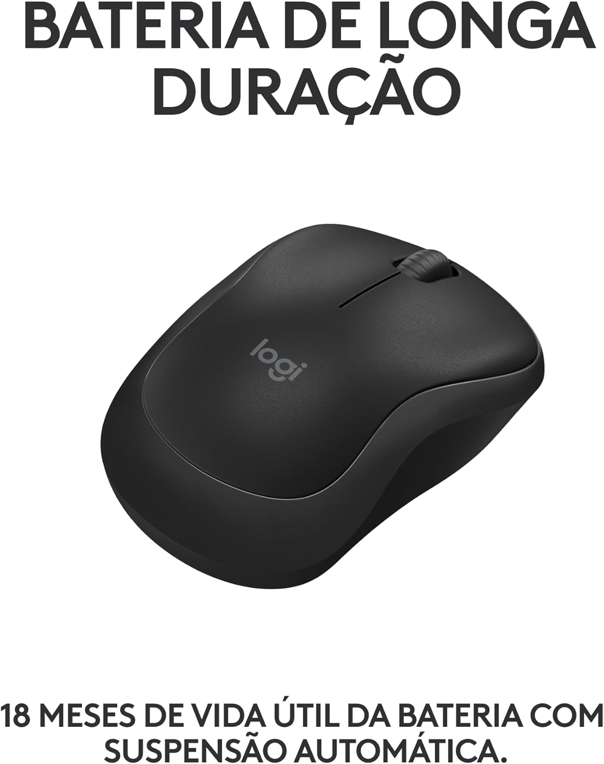 Mouse Sem Fio Logitech M240 com Conexão Bluetooth, Clique Silencioso, Design Ambidestro Compacto, Bateria de 18 Meses, Compatível com Windows, macOS, ChromeOS - Preto - Imagem 4