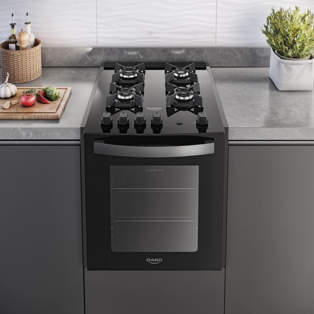 Fogão de Embutir 4 Bocas Preto com Mesa de Vidro Dako Supreme Bivolt - Imagem 6
