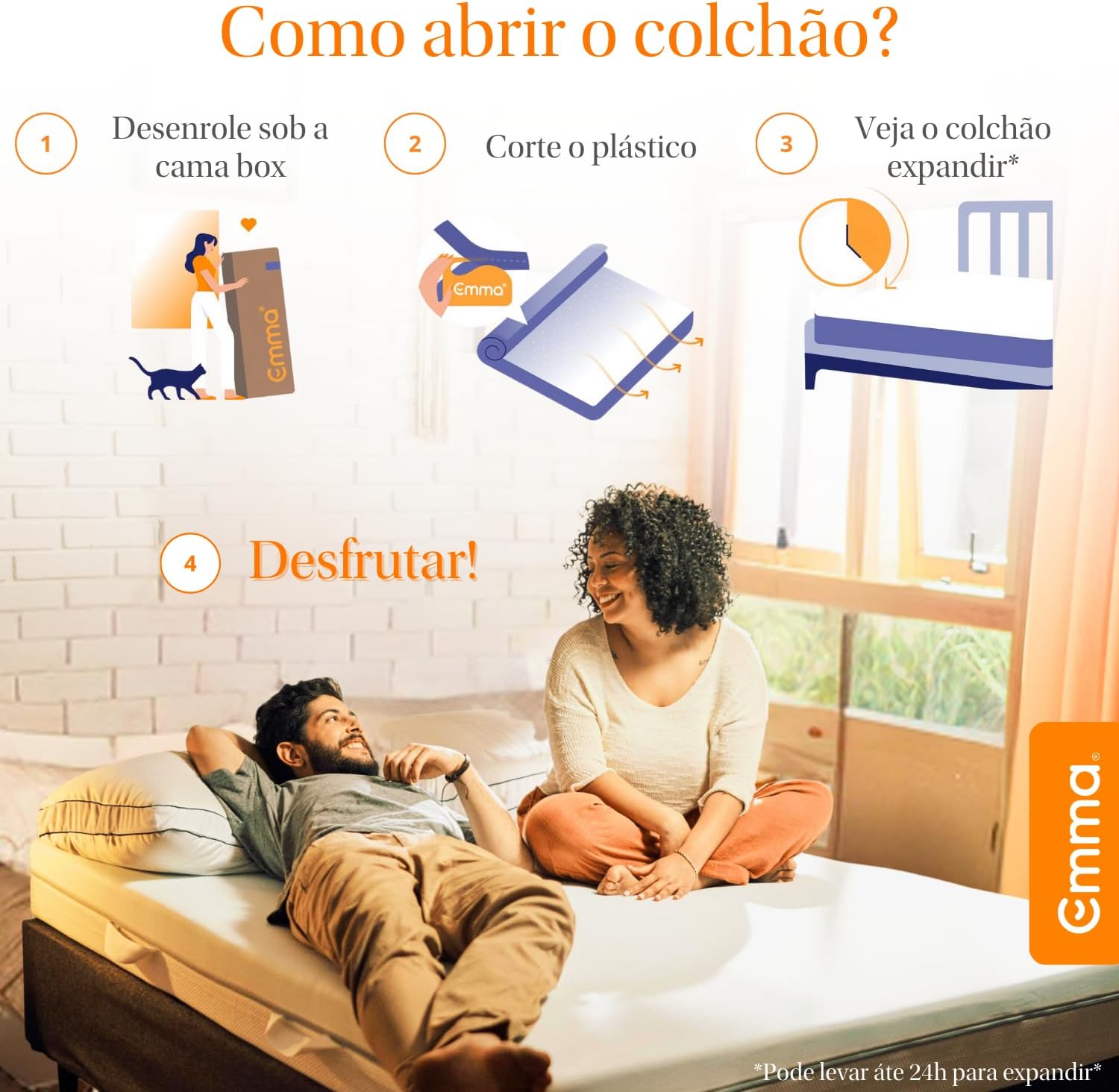 Colchão Casal Emma Duo Comfort – 10 anos de garantia, conforto de dupla face e suporte ideal para o seu corpo – 138x188cm. - Imagem 7