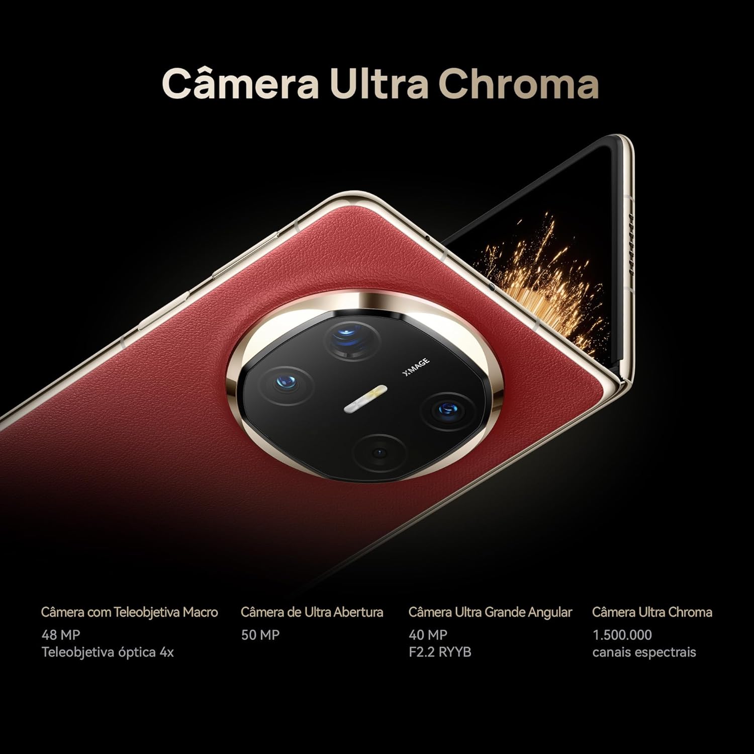 Smartphone, HUAWEI Mate X6, 12GB+512GB, Ultrafino e Durável, Câmera Ultra Chroma, Inovador Multitarefas, Tela HUAWEI X-True, Preto - Imagem 6