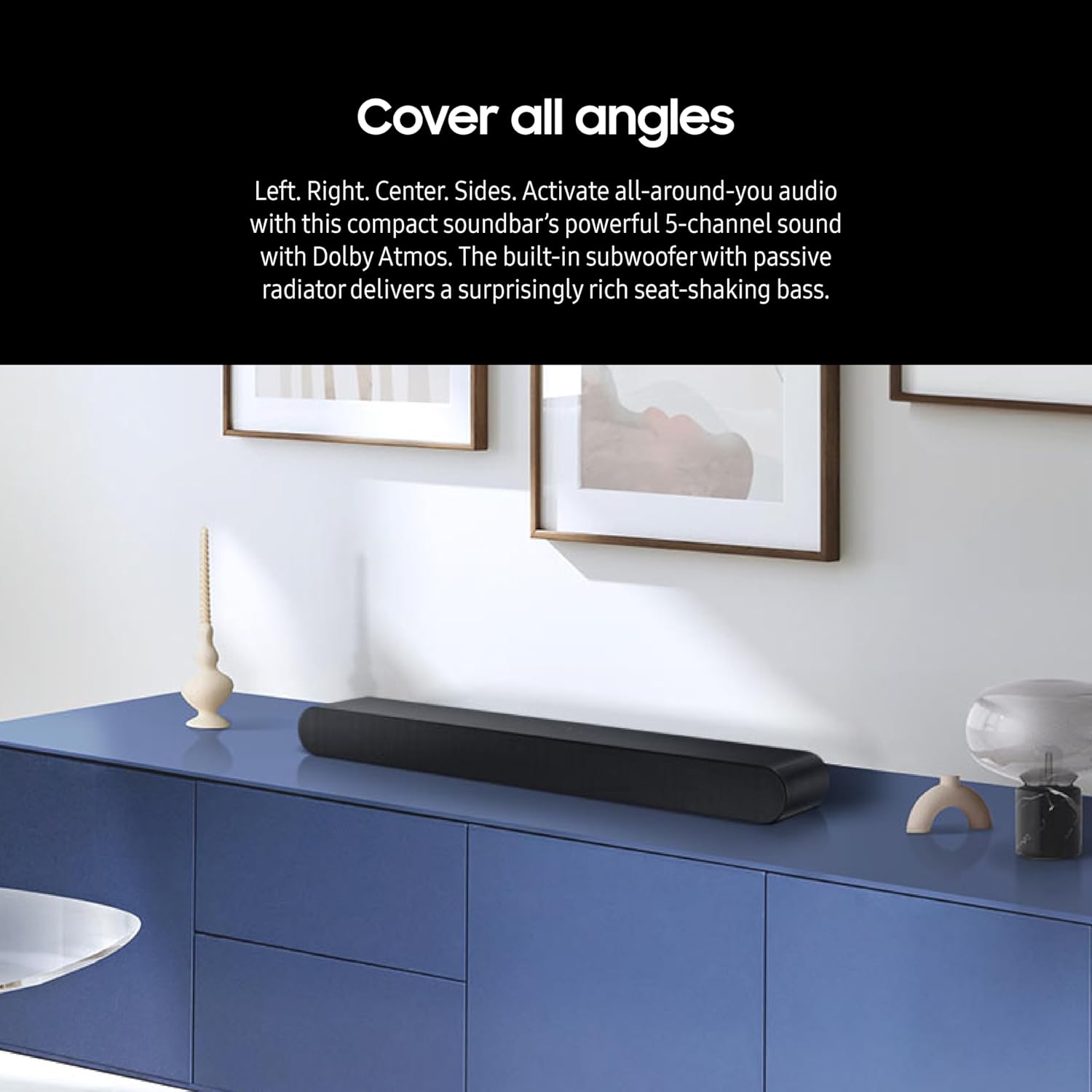 SAMSUNG Barra de som S60D 5.0ch com áudio Dolby Atmos sem fio, design multifuncional, Q-Symphony, SpaceFit Sound Pro, som adaptável, modo de jogo Pro com Alexa integrada, HW-S60D/ZA (modelo mais - Imagem 3