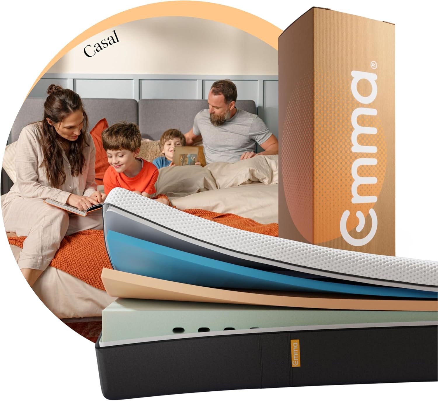 Colchão Casal Emma Original – 10 anos de garantia, certificação internacional – (138X188cm) Colchão Casal Emma Original – 10 anos de garantia, certificação internacional – (138X188cm)