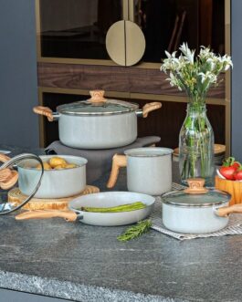 Brinox – Jogo de Panelas 5 Peças Ceramic Life Easy – Cinza