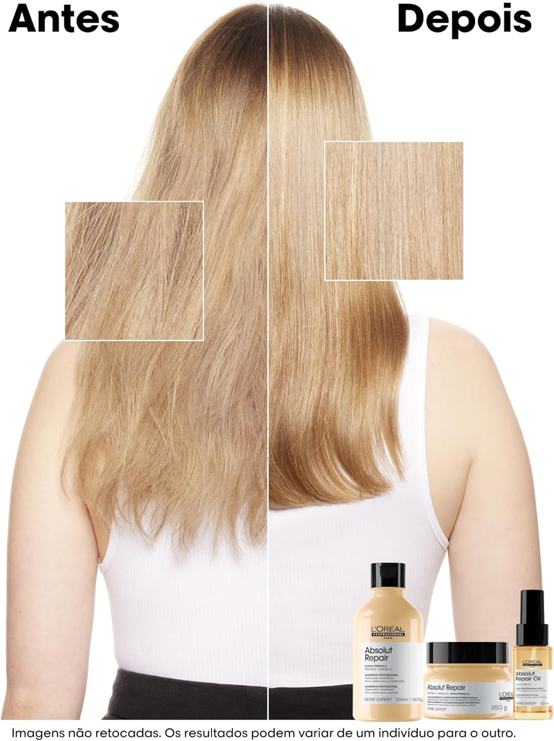 L'Oréal Professionnel Óleo 10 em 1 Absolut Repair | Multi-benefícios para cabelos secos e danificados | Repara e Promove Brilho | Com Gold Quinoa e Proteínas - Imagem 10