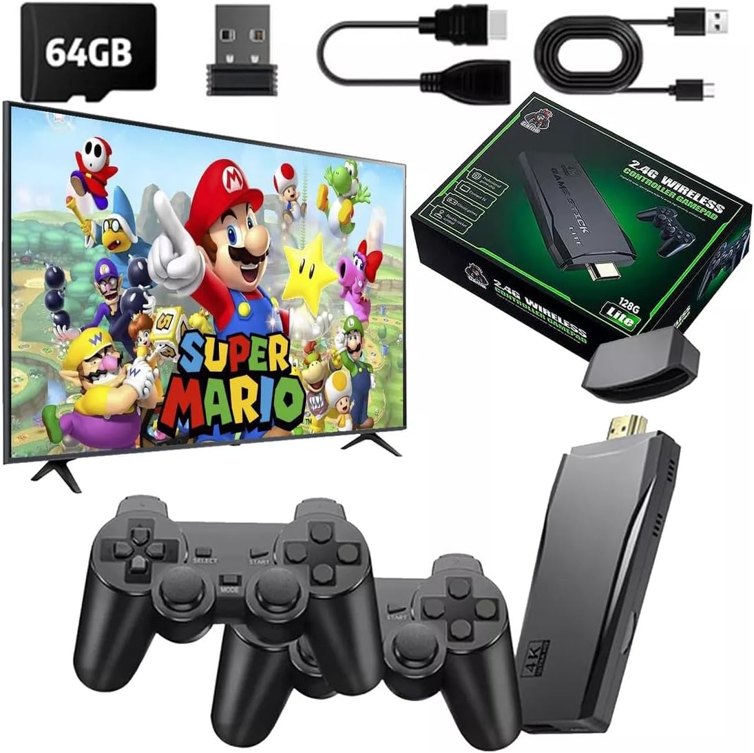 Vídeo Game Retrô Game Stick Lite 4k Hdmi 64gb 20.000 Mil Jogos Com 2 Controles Sem Fio - Imagem 8