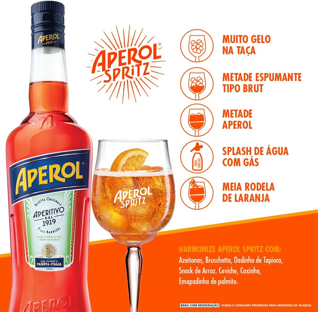 Aperitivo Aperol 750ml - Spritz - Imagem 3