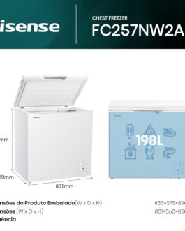 Freezer Horizontal Hisense 198 Litros Tripla Ação Branco FC257N– 220 Volts