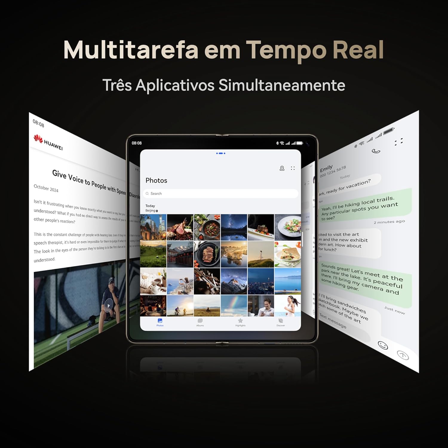 Smartphone, HUAWEI Mate X6, 12GB+512GB, Ultrafino e Durável, Câmera Ultra Chroma, Inovador Multitarefas, Tela HUAWEI X-True, Preto - Imagem 8