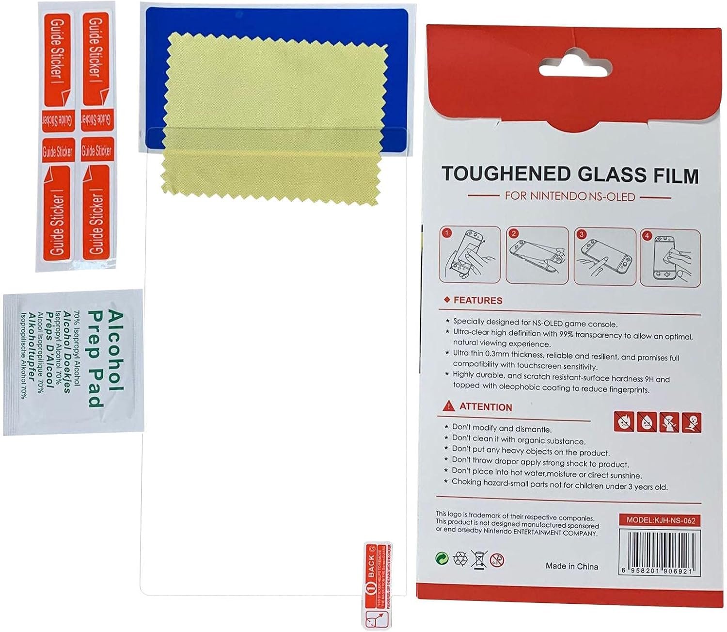 Película tela HD para interruptor OLED, rigidez 9H, vidro temperado para interruptor OLED, sem bolhas - Imagem 4