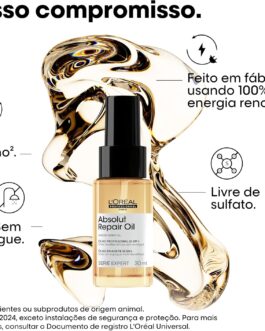 L’Oréal Professionnel Óleo 10 em 1 Absolut Repair | Multi-benefícios para cabelos secos e danificados | Repara e Promove Brilho | Com Gold Quinoa e Proteínas