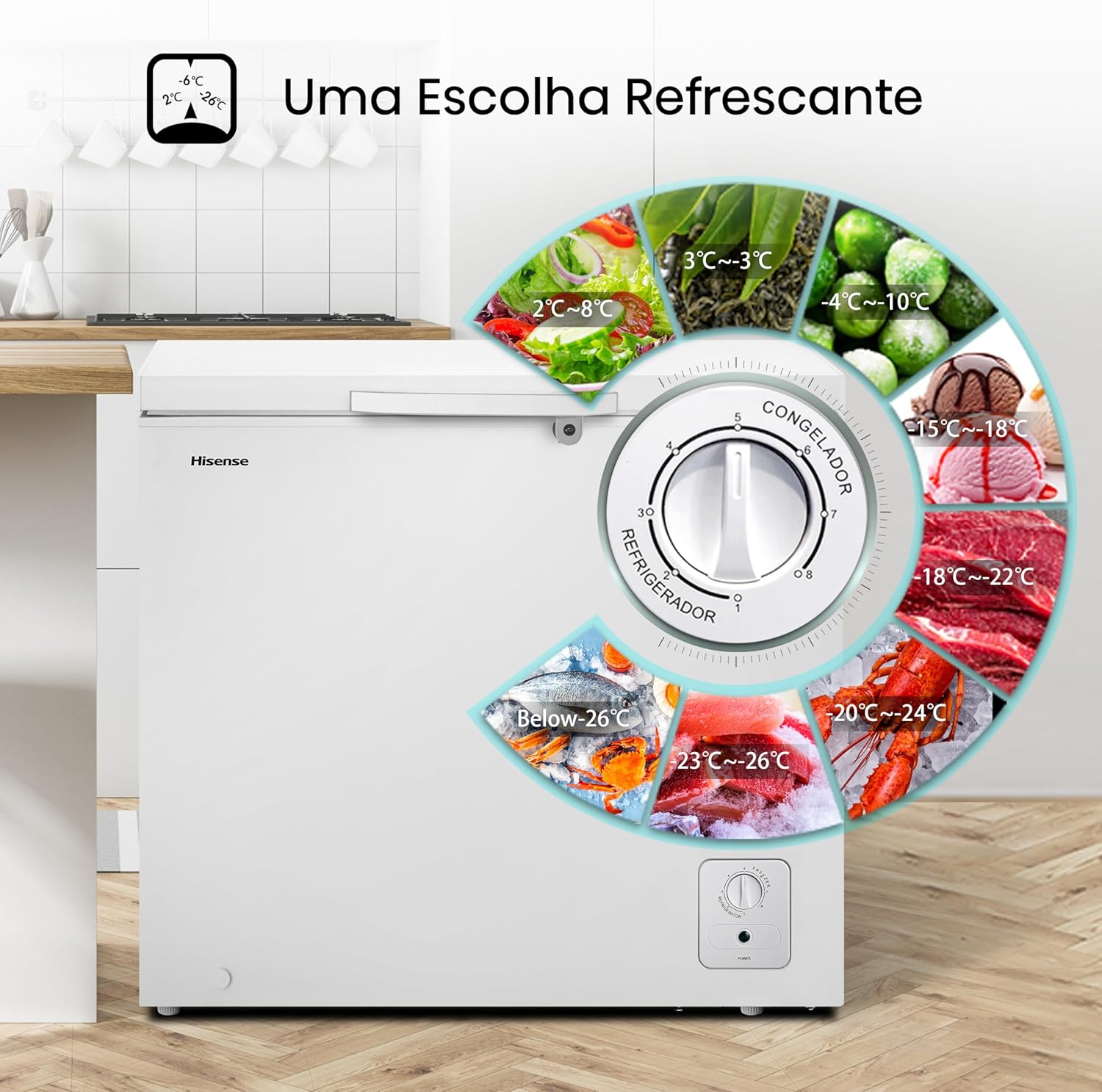 Freezer Horizontal Hisense 198 Litros Tripla Ação Branco FC257N– 220 Volts - Imagem 7