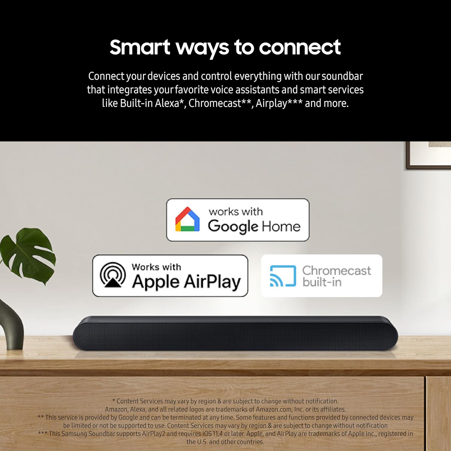 SAMSUNG Barra de som S60D 5.0ch com áudio Dolby Atmos sem fio, design multifuncional, Q-Symphony, SpaceFit Sound Pro, som adaptável, modo de jogo Pro com Alexa integrada, HW-S60D/ZA (modelo mais - Imagem 6